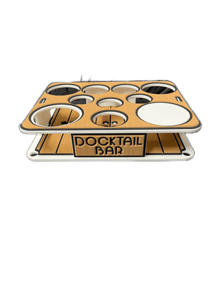 The Docktail Boat Table Caddy plus Bait Table Includes All Angle Adjustable Rod Holder Mount