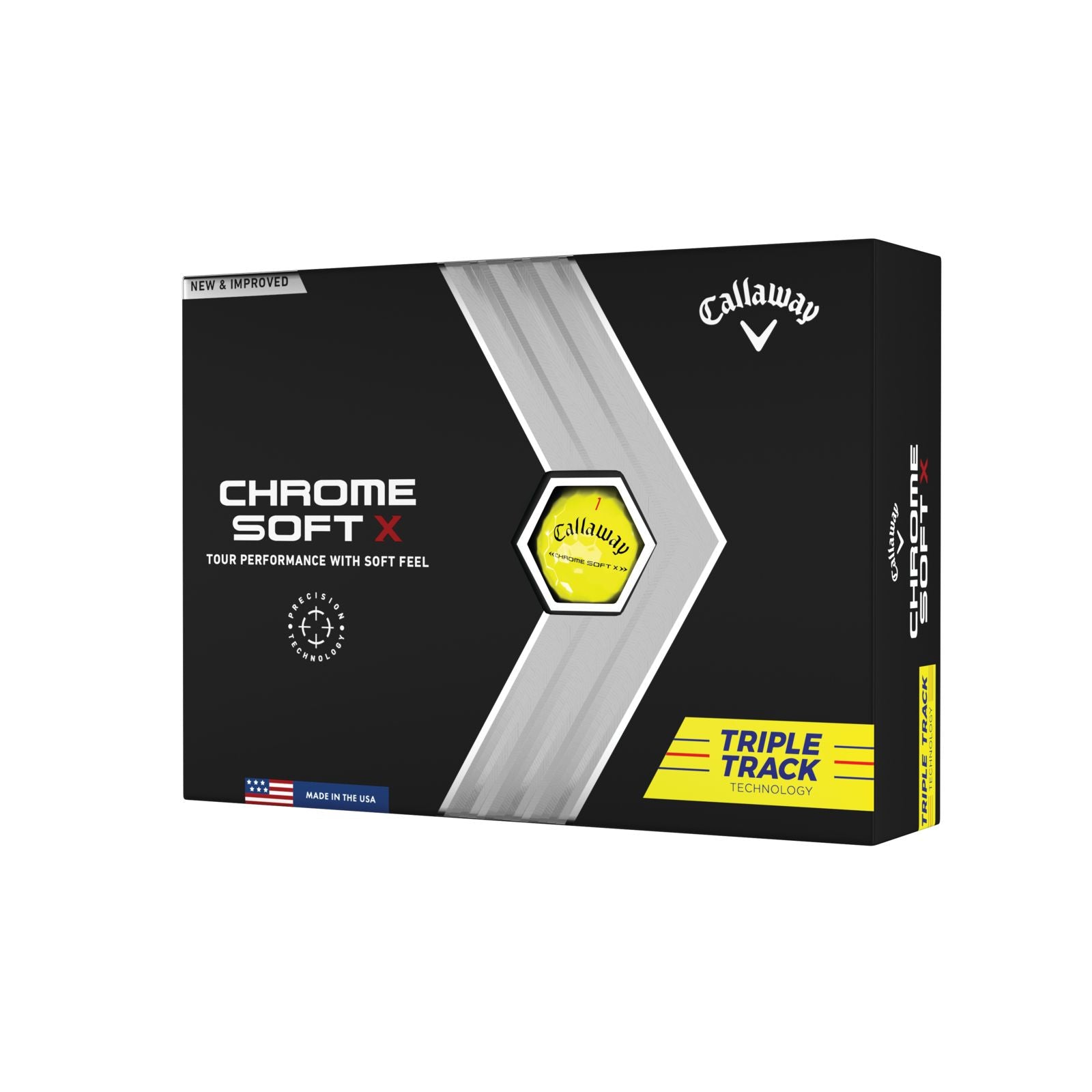 Callaway Chrome Soft X 22 Triple Track Golf Ball 12pk Yellow