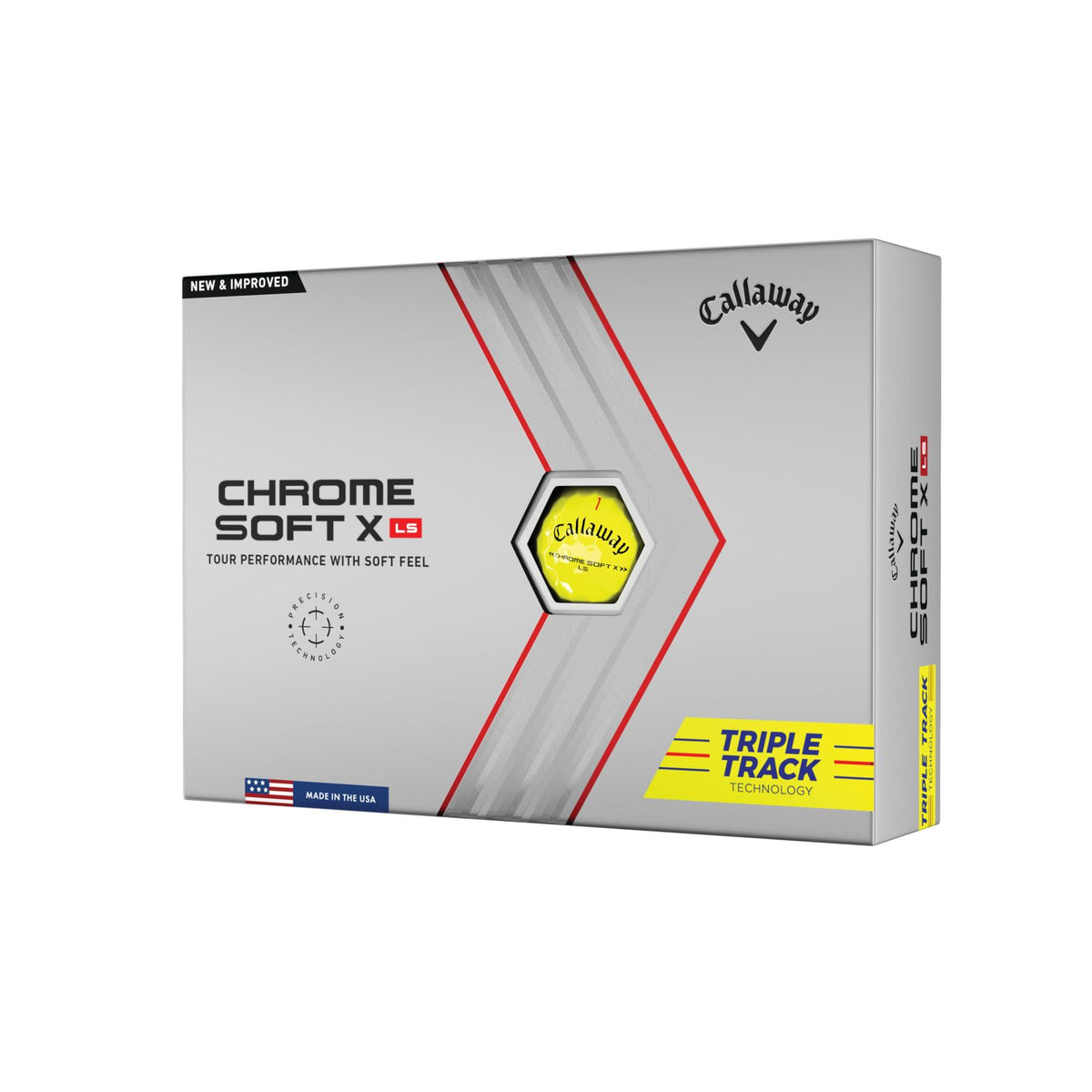 Callaway Chrome Soft X LS 22 Triple Trk Golf Ball 12pk Yllow