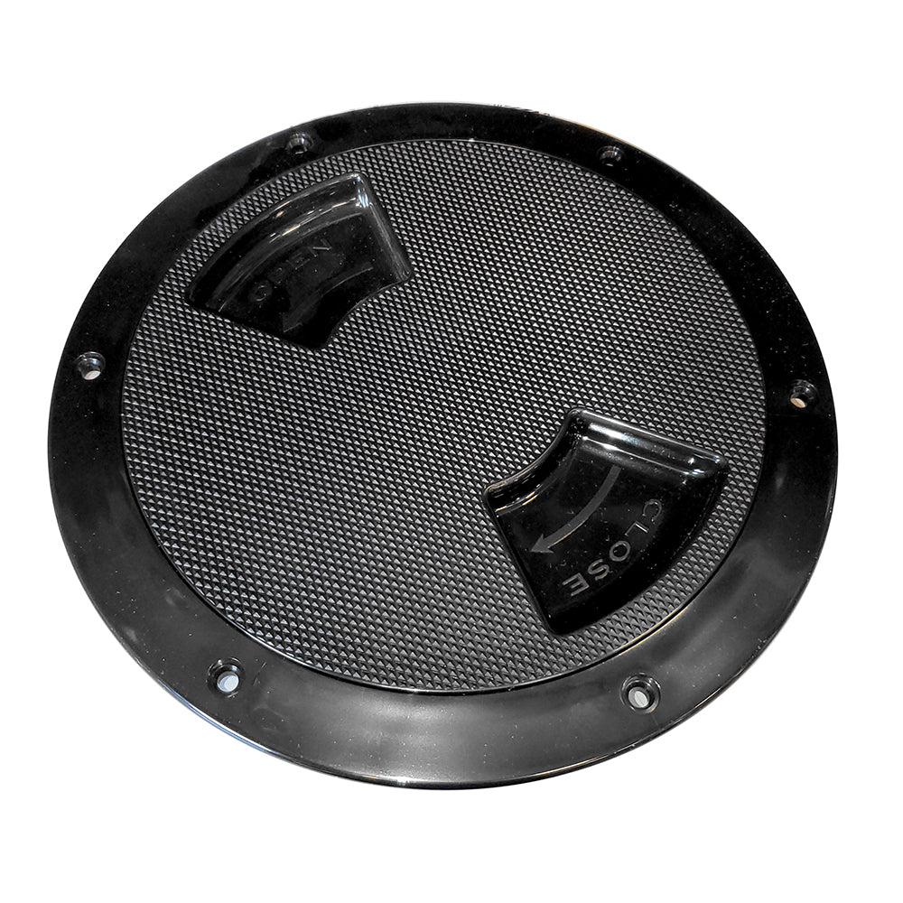 Sea-Dog Textured Quarter Turn Deck Plate - Black - 5"