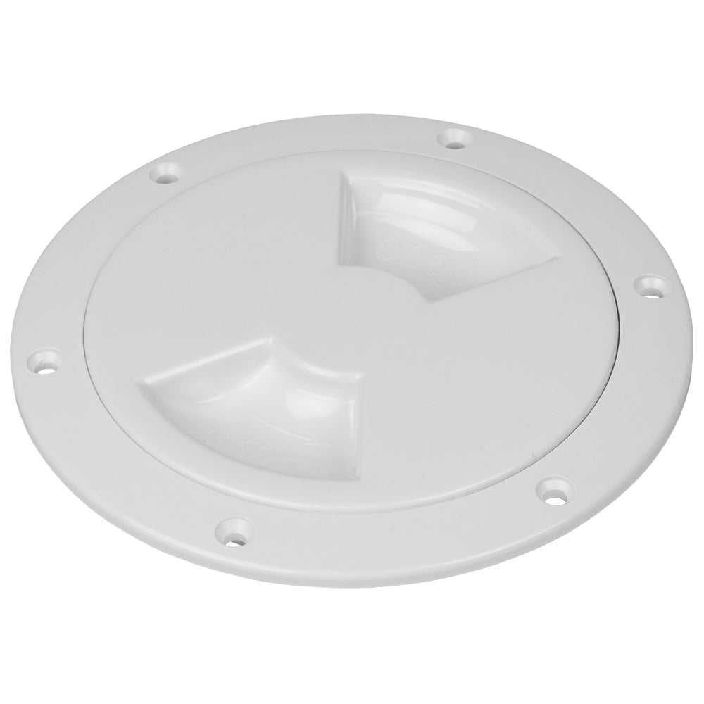 Sea-Dog Quarter-Turn Smooth Deck Plate w/Internal Collar - White - 5"