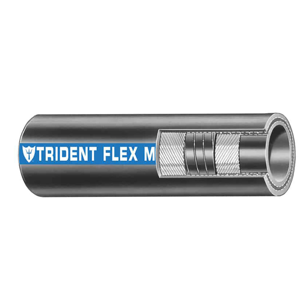 Trident Marine 1" x 50 Coil Flex Marine Wet Exhaust  Water Hose - Black