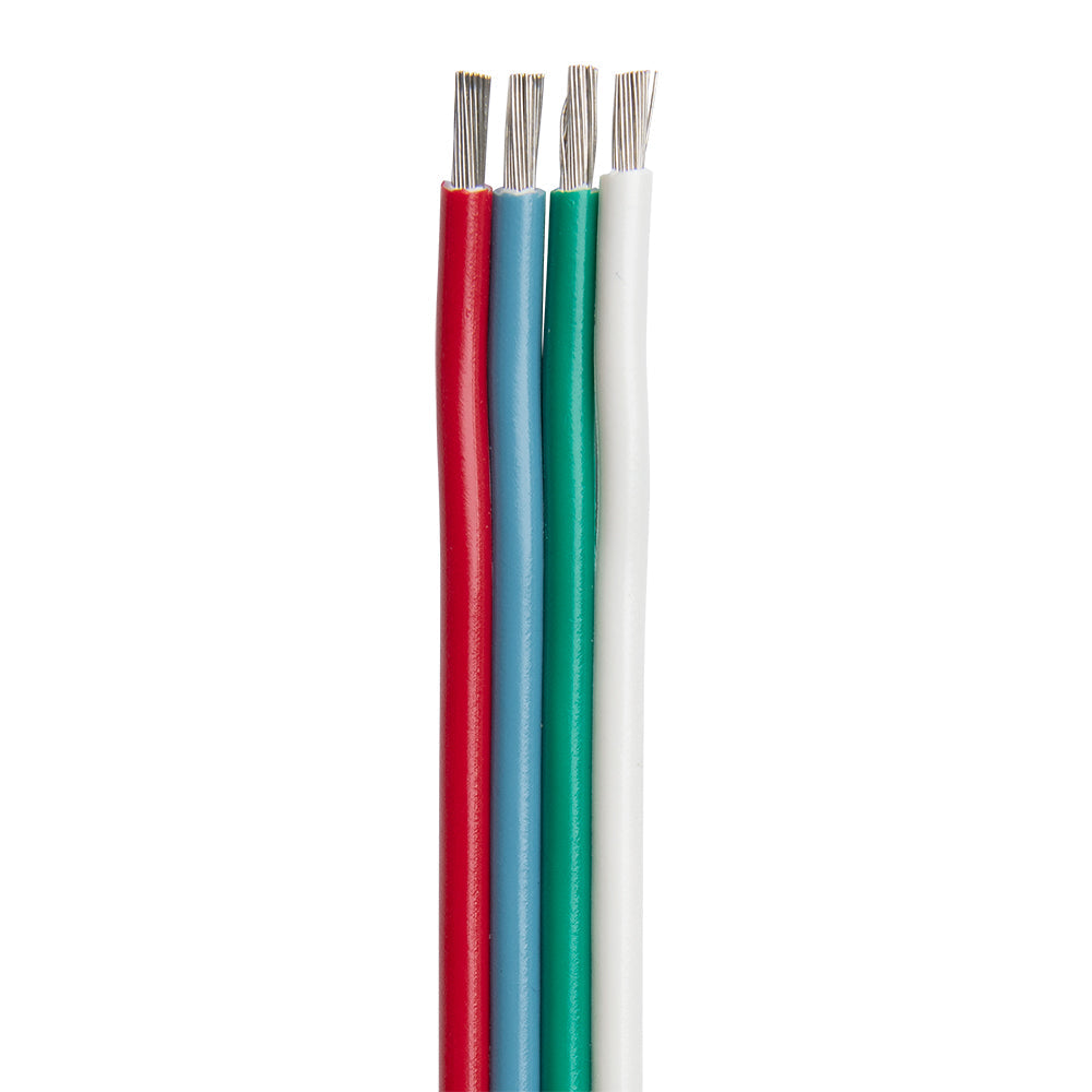Ancor Flat Ribbon Bonded RGB Cable 16/4 AWG - Red, Light Blue, Green  White - 100 OutdoorUp