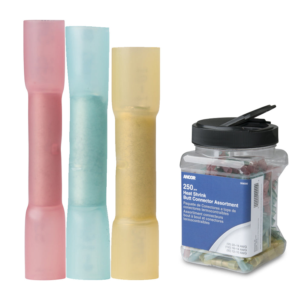 Ancor Heat Shrink Butt Connector Multi-Pack - 250-Piece - Jar OutdoorUp