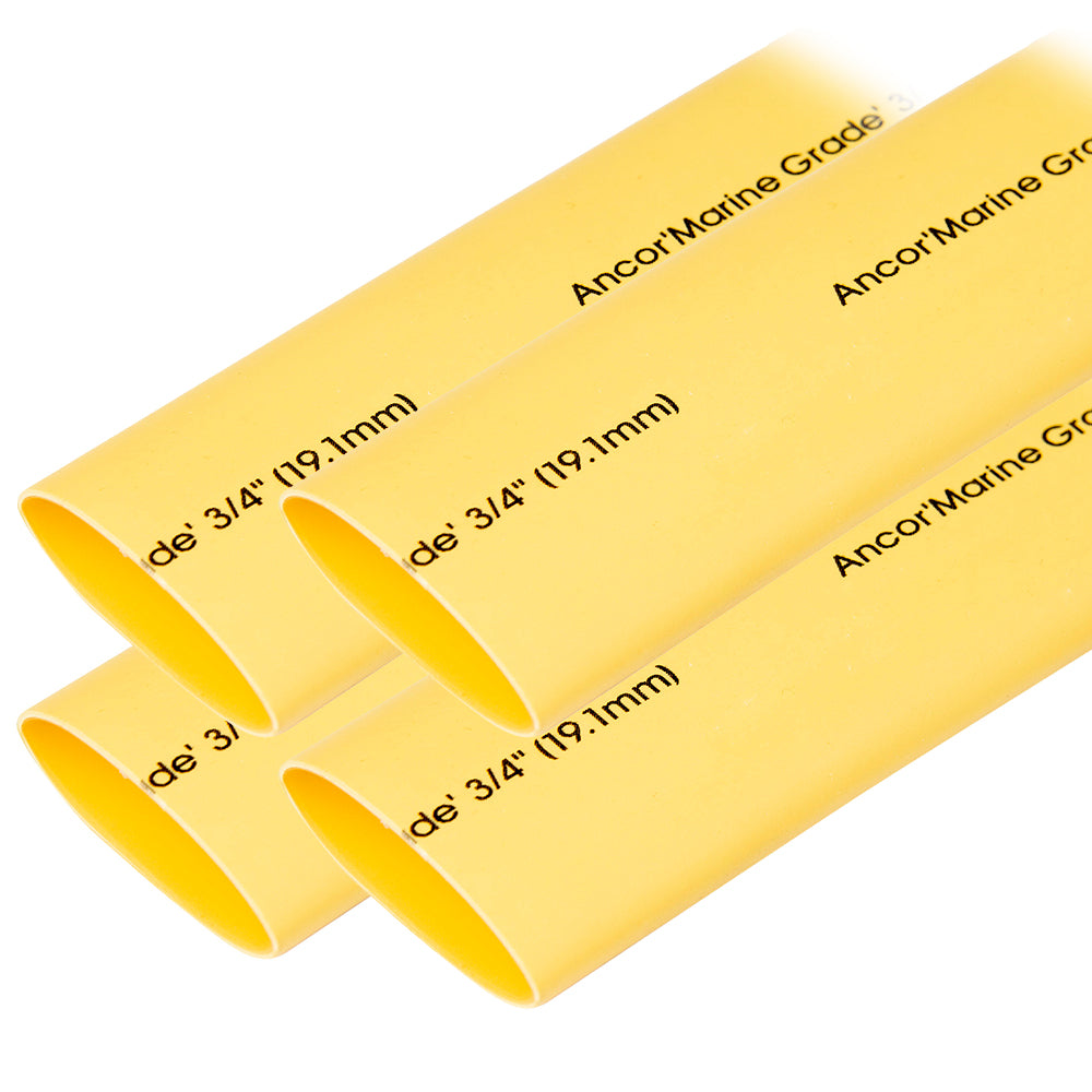 Ancor Heat Shrink Tubing 3/4" x 6" - Yellow - 4 Pieces OutdoorUp