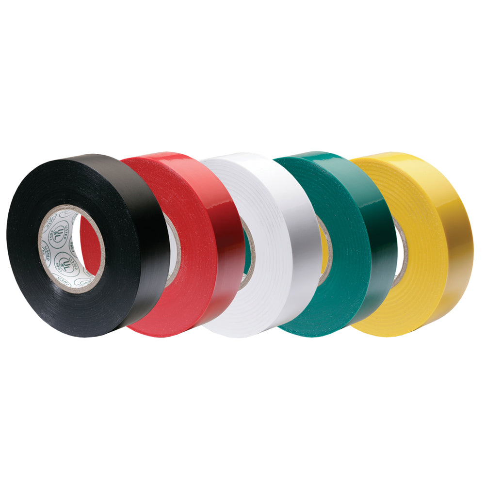 Ancor Premium Assorted Electrical Tape - 1/2" x 20' - Black / Red / White / Green / Yellow OutdoorUp