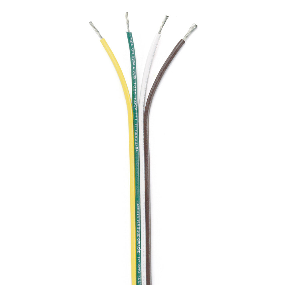 Ancor Ribbon Bonded Cable - 16/4 AWG - Brown/Green/White/Yellow - Flat - 100' OutdoorUp