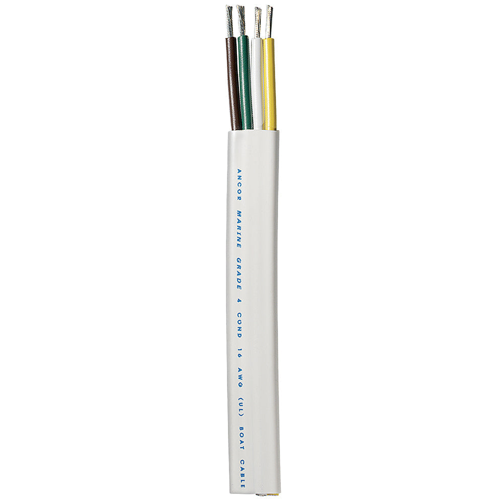 Ancor Trailer Cable - 16/4 AWG - Yellow/White/Green/Brown - Flat - 100' OutdoorUp