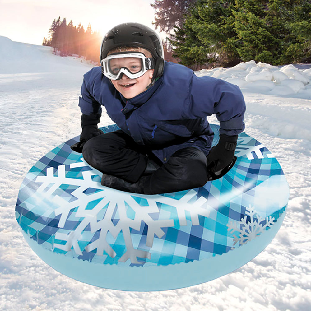 Aqua Leisure 43" Pipeline Sno Clear Top Racer Sno-Tube - Cool Blue Plaid OutdoorUp