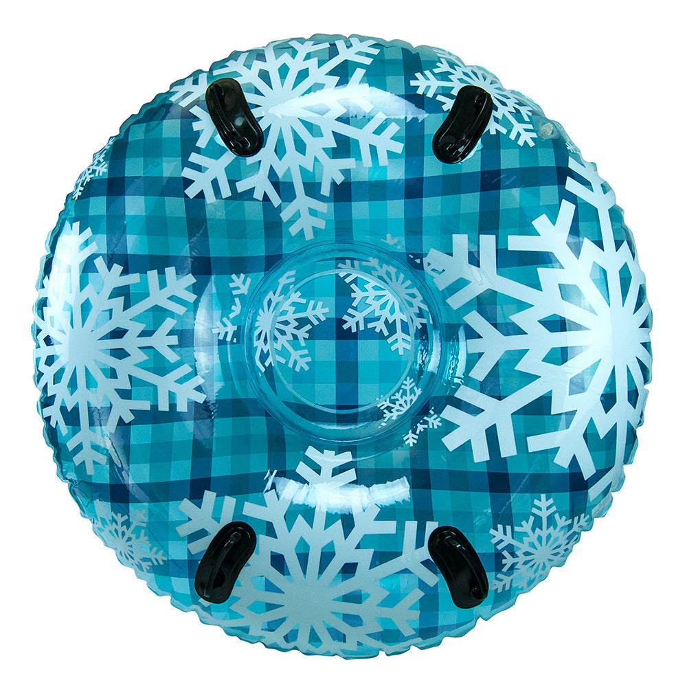 Aqua Leisure 43" Pipeline Sno Clear Top Racer Sno-Tube - Cool Blue Plaid OutdoorUp