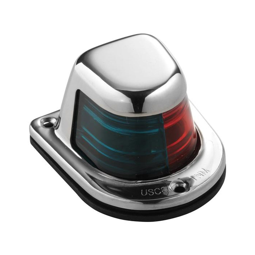 Attwood 1-Mile Deck Mount, Bi-Color Red/Green Combo Sidelight - 12V - Stainless Steel Housing OutdoorUp