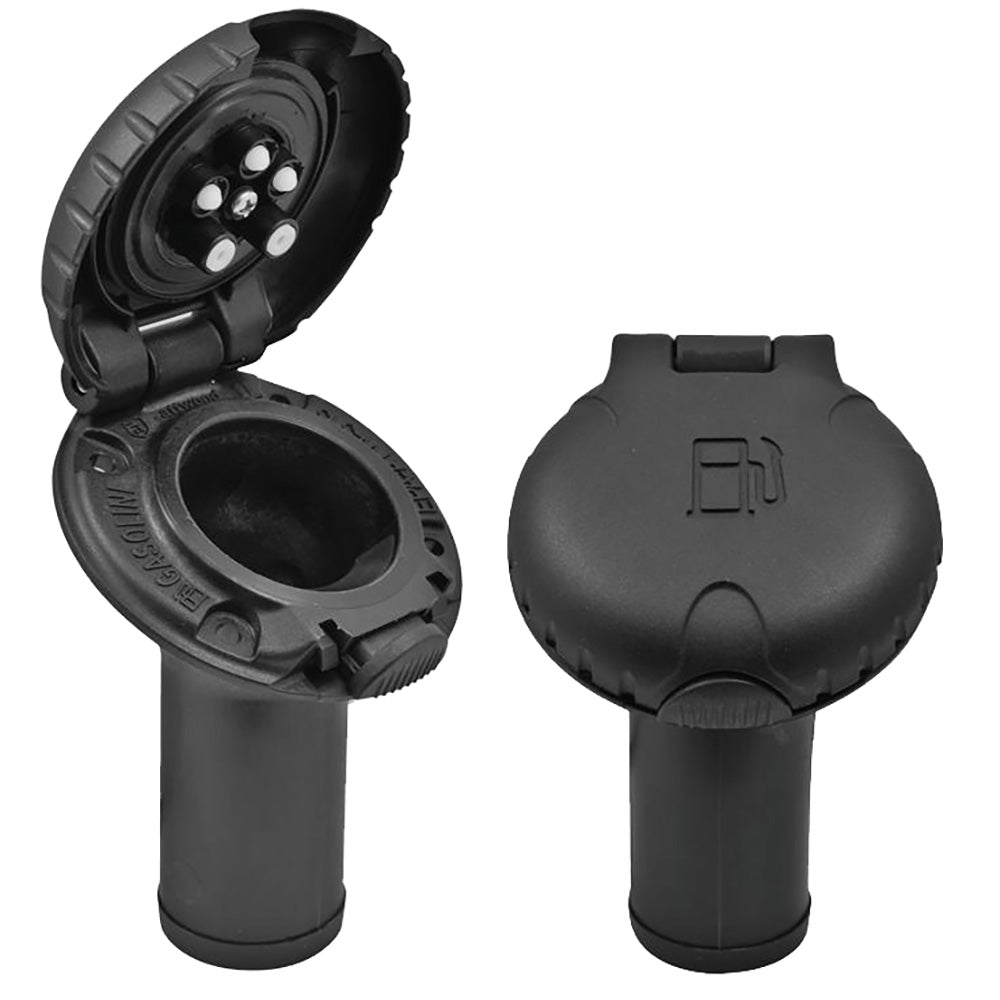 Attwood Deck Fill f/Carbon Canister System - Angled Body  Scalloped Black Plastic Cap OutdoorUp