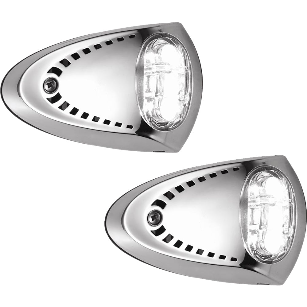 Attwood LED Docking Lights - Stainless Steel - White LED - Pair OutdoorUp