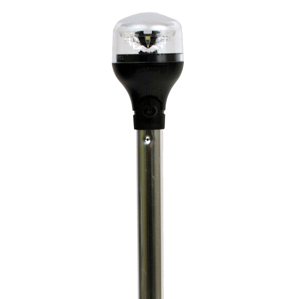 Attwood LightArmor All-Around Light - 12" Aluminum Pole - Black Vertical Composite Base w/Adapter OutdoorUp