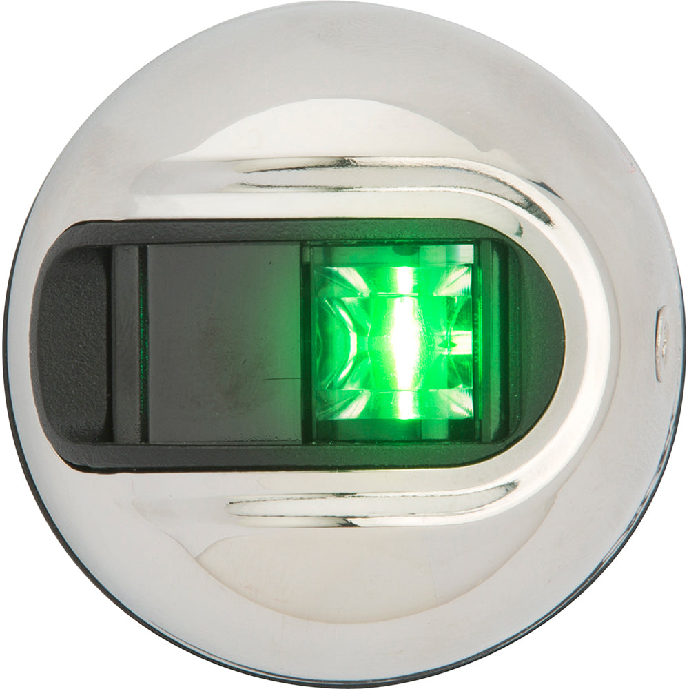 Attwood LightArmor Vertical Surface Mount Navigation Light - Starboard (Green) - Stainless Steel - 2NM OutdoorUp