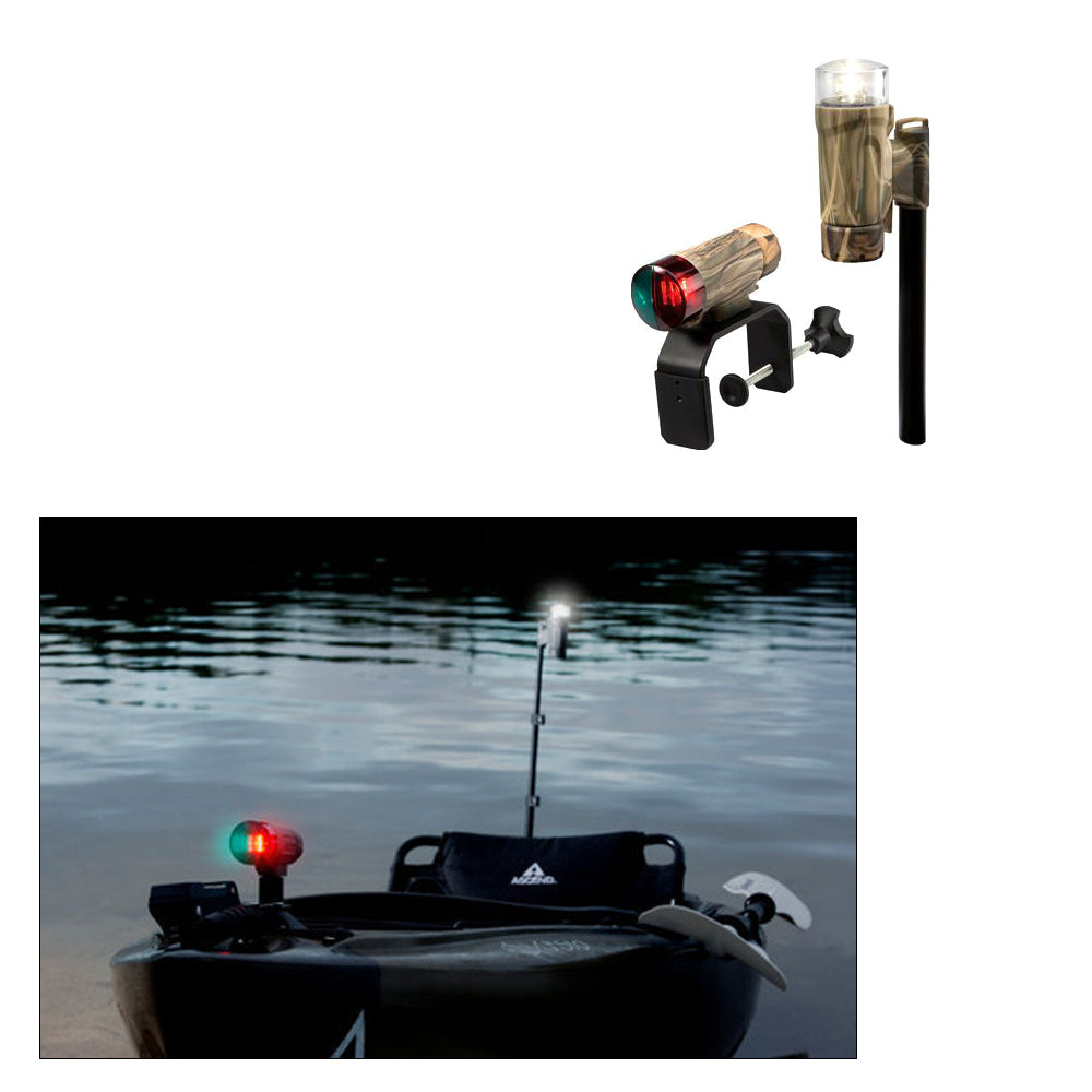 Attwood PaddleSport Portable Navigation Light Kit - C-Clamp, Screw Down or Adhesive Pad - RealTree Max-4 Camo OutdoorUp