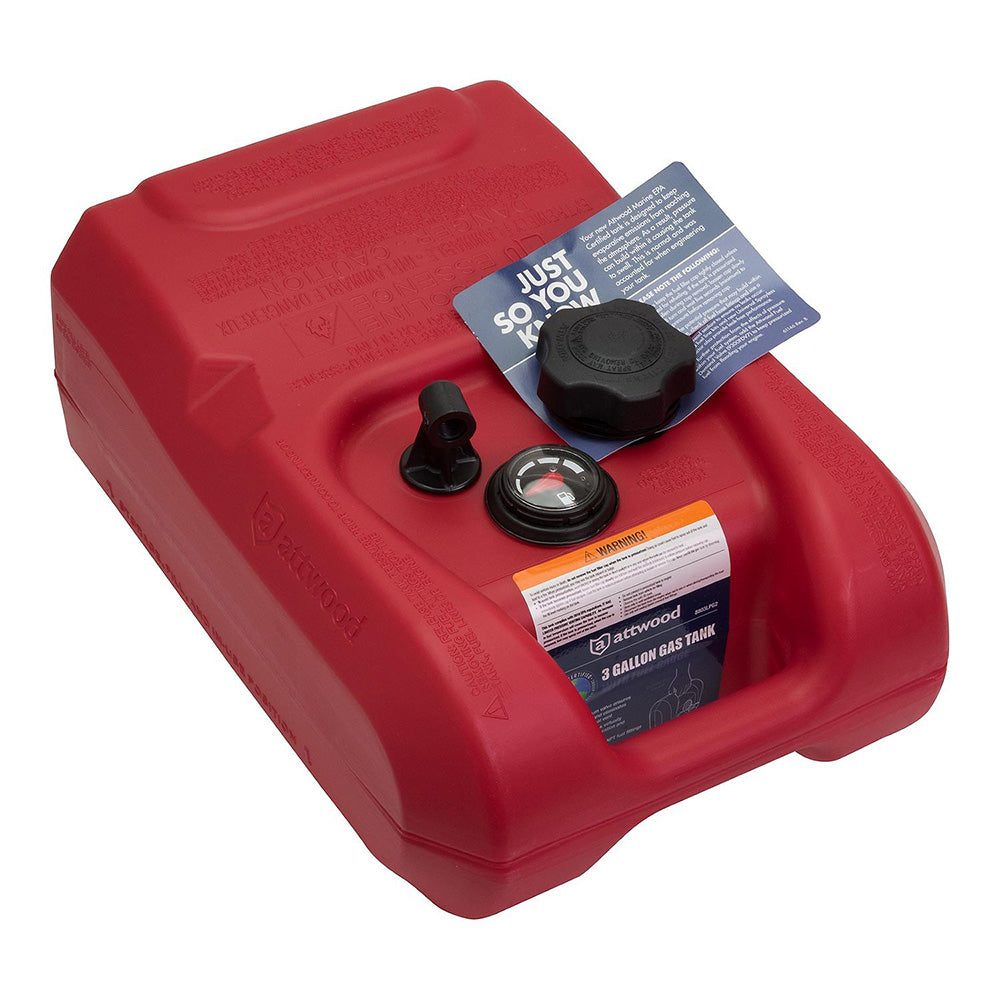 Attwood Portable Fuel Tank - 3 Gallon w/Gauge OutdoorUp