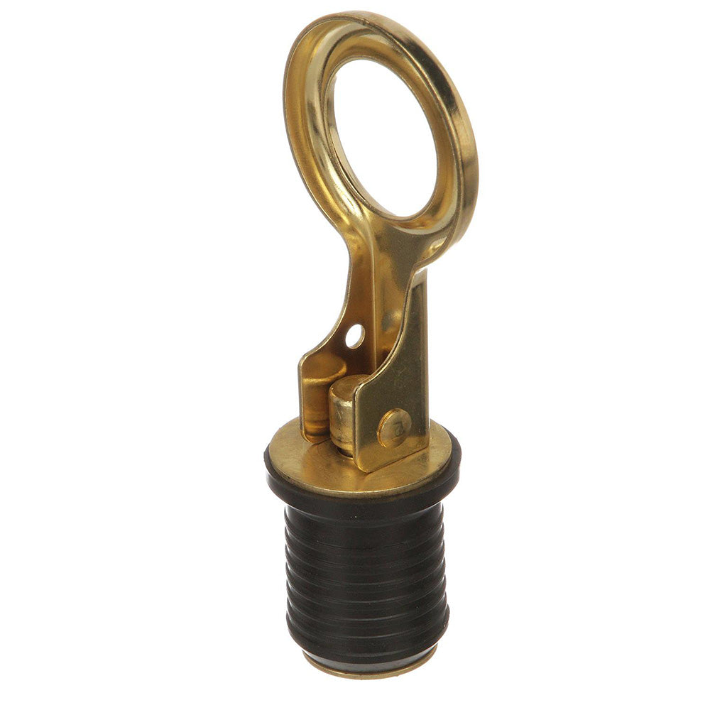 Attwood Snap-Handle Brass Drain Plug - 1" Diameter OutdoorUp