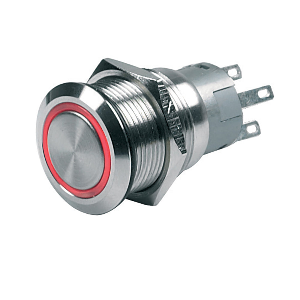 BEP Push-Button Switch 12V Momentary On/Off - Red LED OutdoorUp