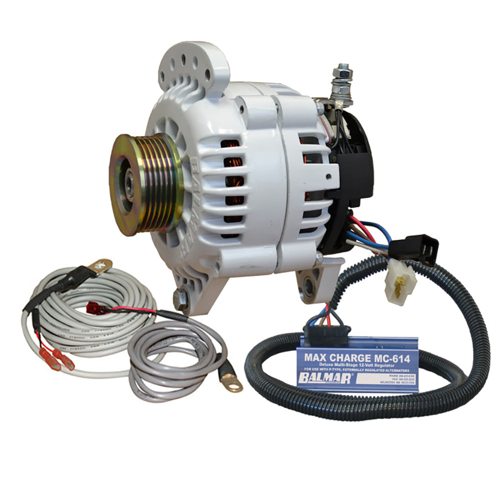 Balmar Alternator 100 AMP Kit 12V 3.15" Dual Foot Saddle K6 Pulley Regulator  Temp Sensor OutdoorUp