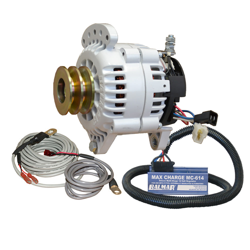 Balmar Alternator 120 AMP Kit 12V 3.15" Dual Foot Saddle Dual Vee Pulley Regulator  Temp Sensor OutdoorUp