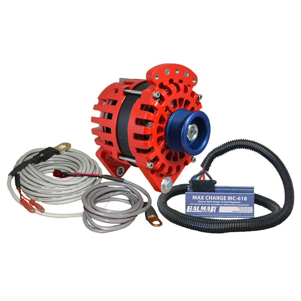 Balmar Alternator 170 AMP Kit 12V 3.15" Dual Foot Saddle J10 Pulley Regulator  Temp Sensor OutdoorUp