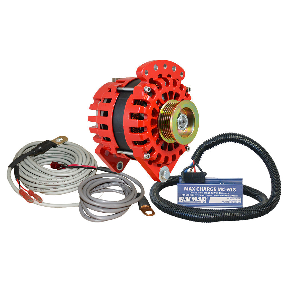 Balmar Alternator 170 AMP Kit 12V 3.15" Dual Foot Saddle K6 Pulley Regulator  Temp Sensor OutdoorUp