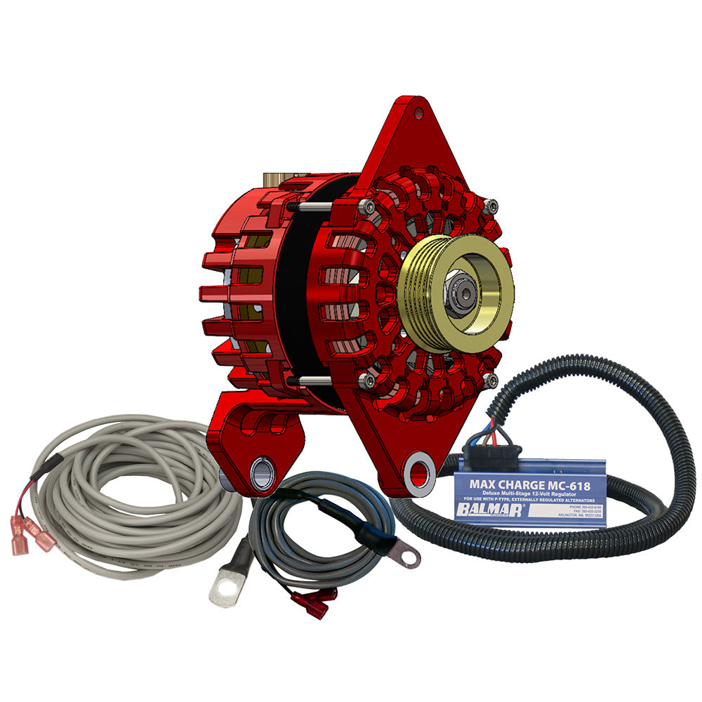 Balmar Alternator 170 AMP Kit 12V 4" Dual Foot Saddle K6 Pulley Regulator  Temp Sensor OutdoorUp