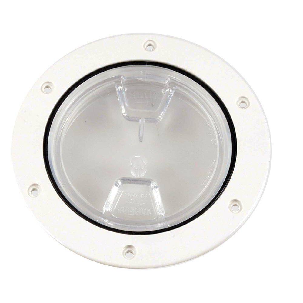 Beckson 4" Clear Center Screw-Out Deck Plate - White OutdoorUp