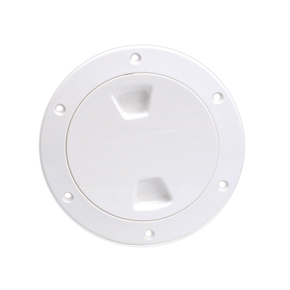 Beckson 4" Smooth Center Screw-Out Deck Plate - White OutdoorUp