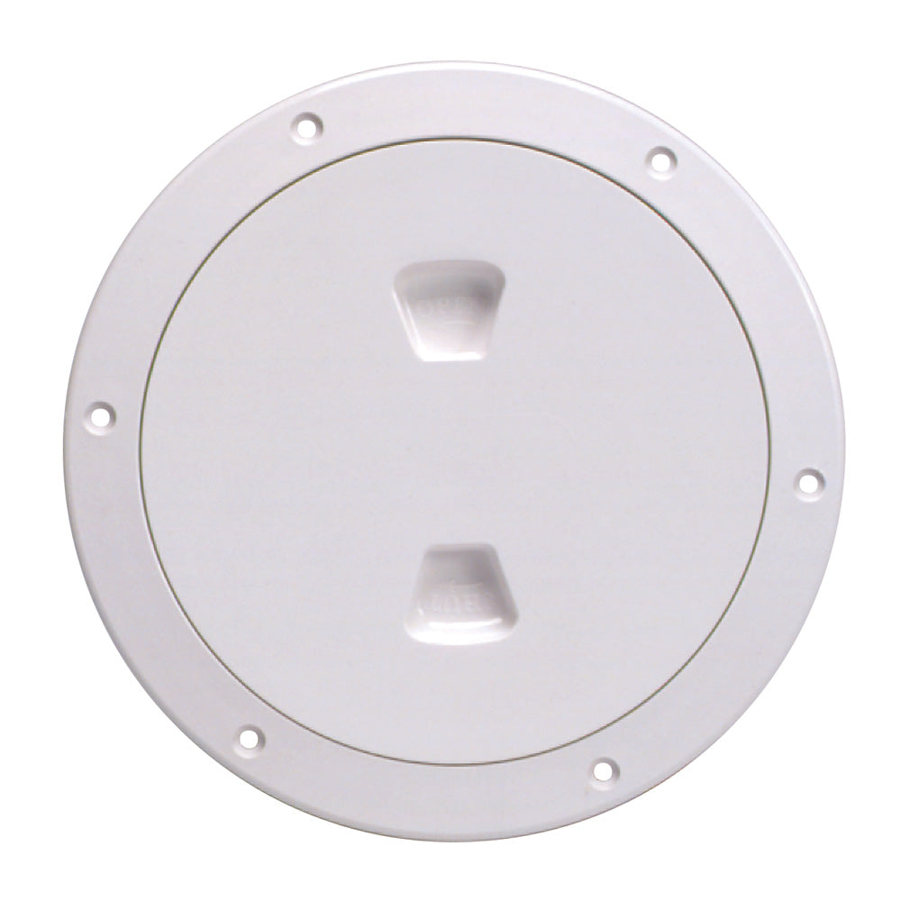 Beckson 6" Smooth Center Screw-Out Deck Plate - White OutdoorUp