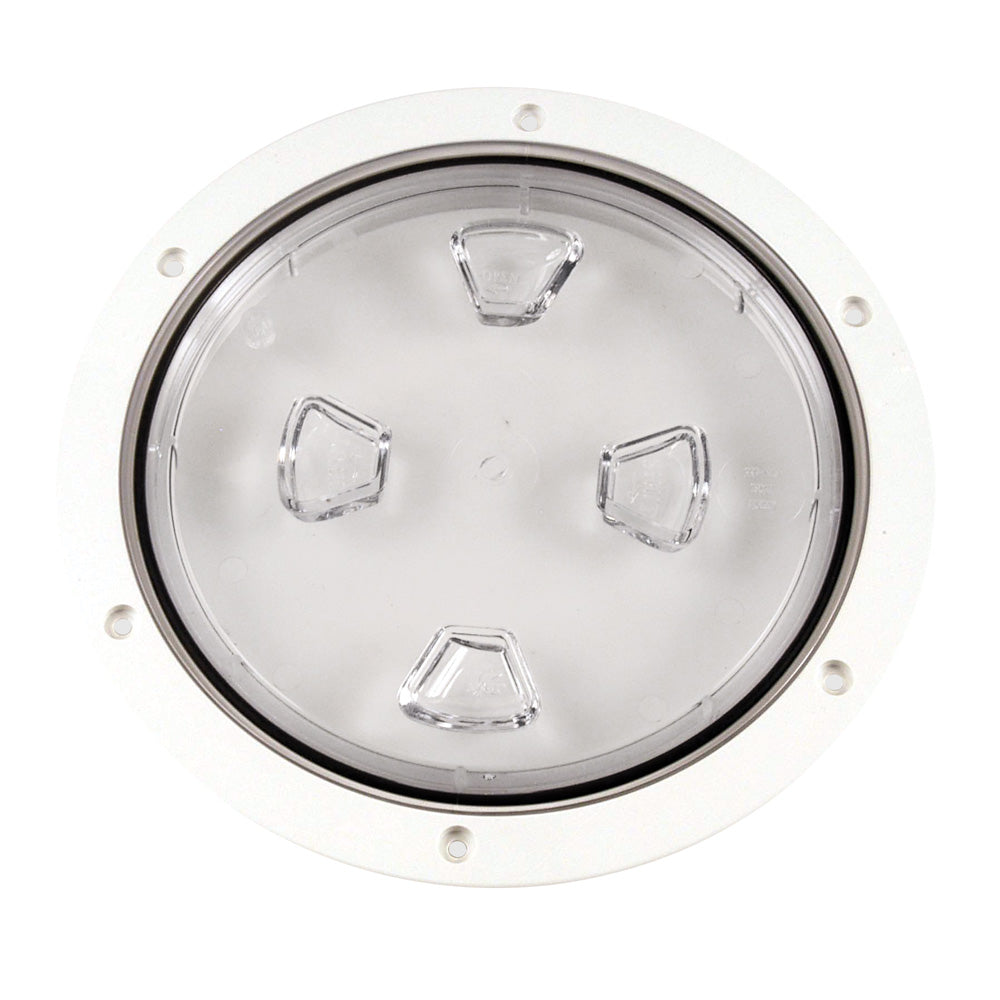 Beckson 8" Clear Center Screw-Out Deck Plate - White OutdoorUp
