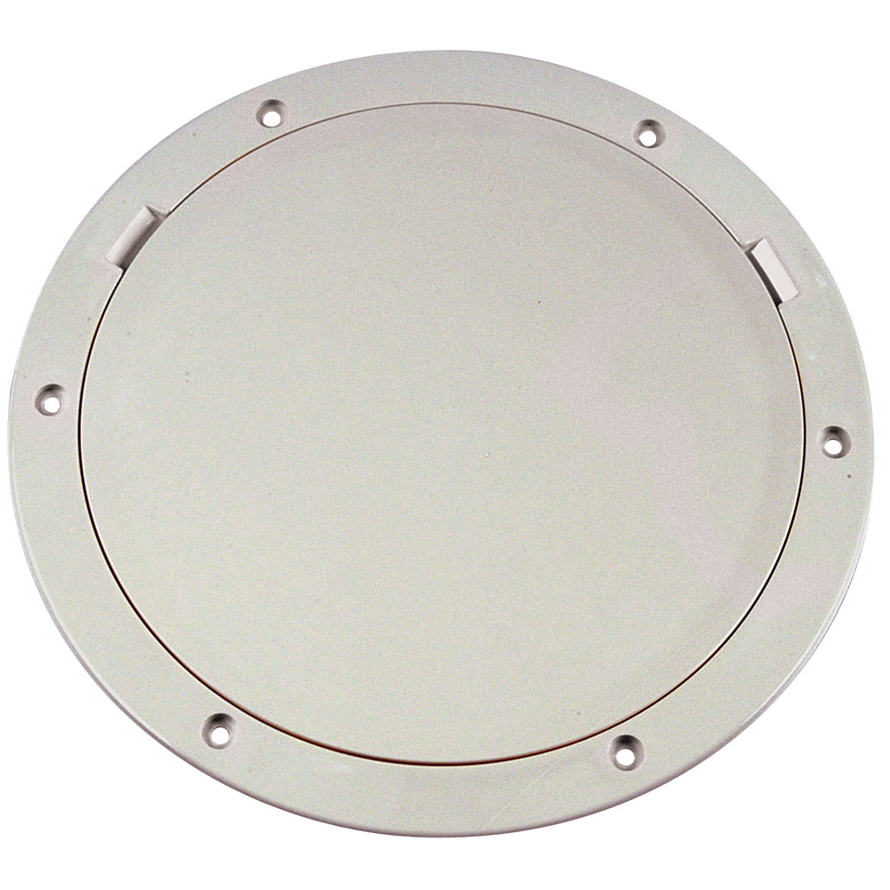 Beckson 8" Smooth Center Pry-Out Deck Plate - White OutdoorUp