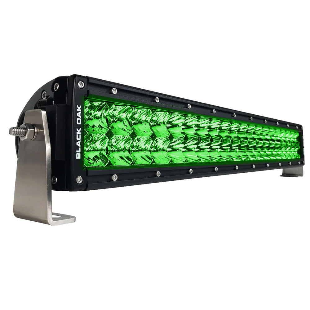Black Oak Curved Double Row Combo Green Hog Hunting 20" Light Bar - Black OutdoorUp