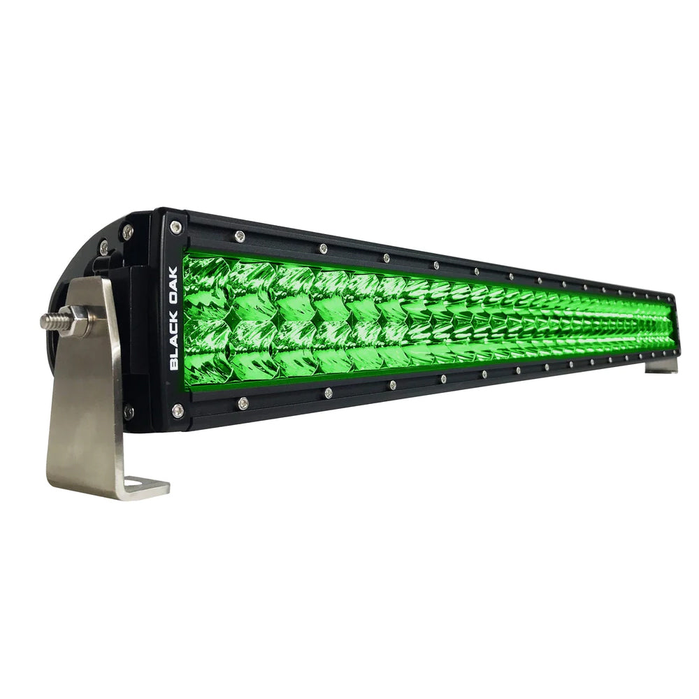 Black Oak Curved Double Row Combo Green Hog Hunting 30" Light Bar - Black OutdoorUp