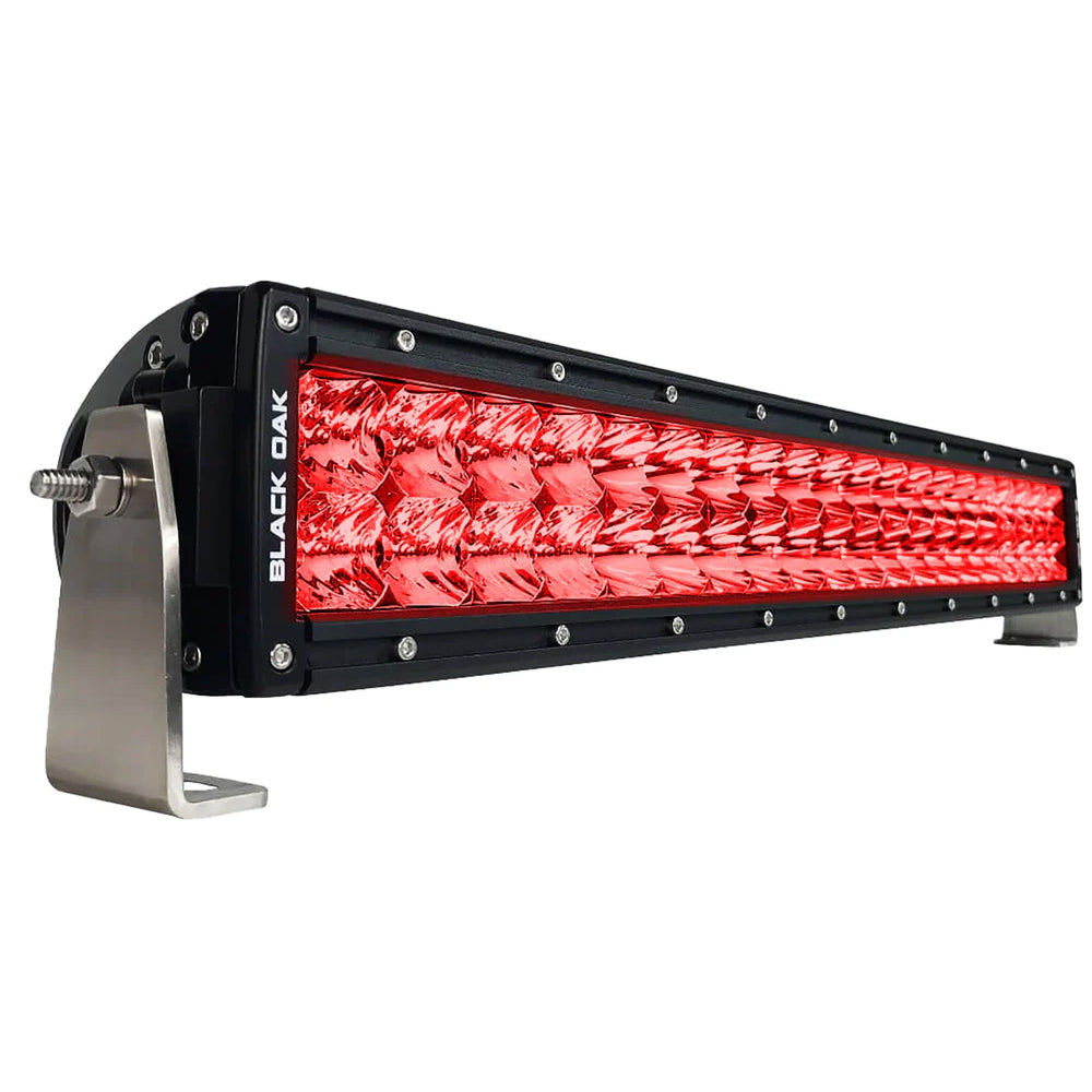 Black Oak Curved Double Row Combo Red Predator Hunting 20" Light Bar - Black OutdoorUp