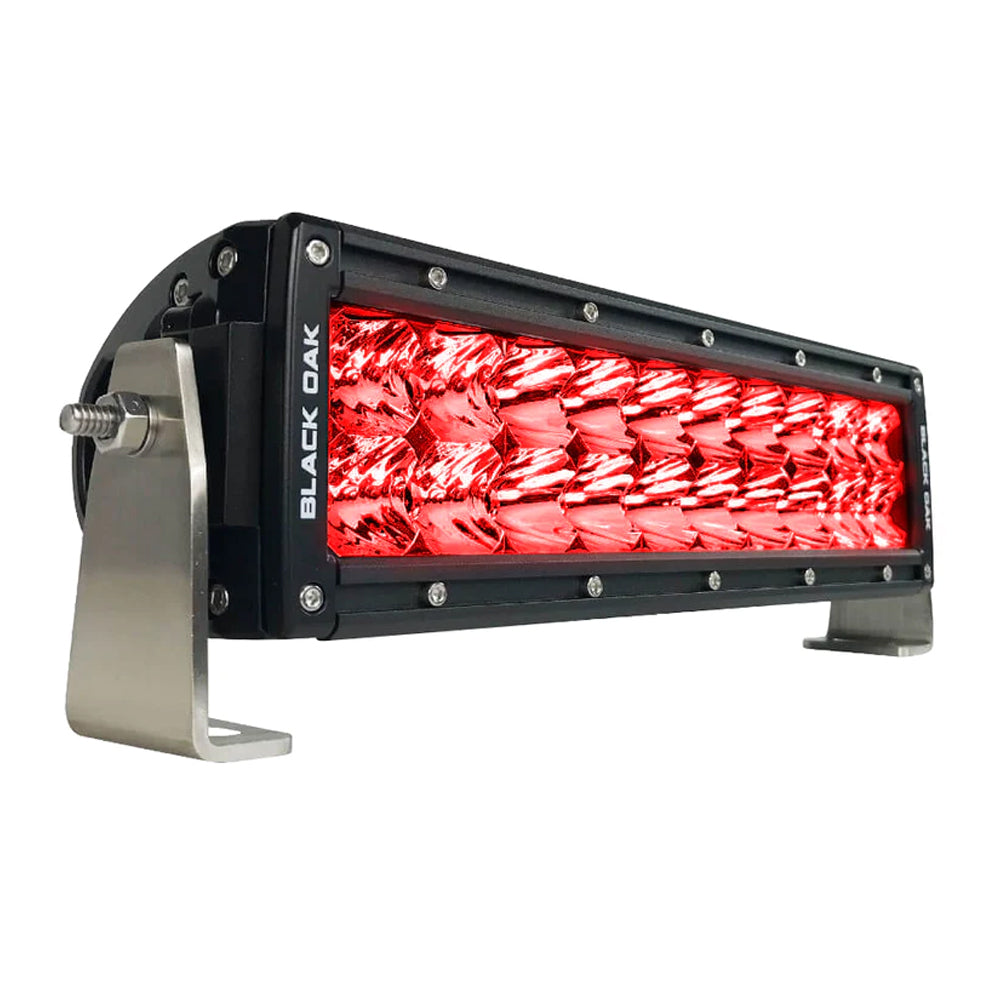 Black Oak Double Row Combo Red Predator Hunting 10" Light Bar - Black OutdoorUp