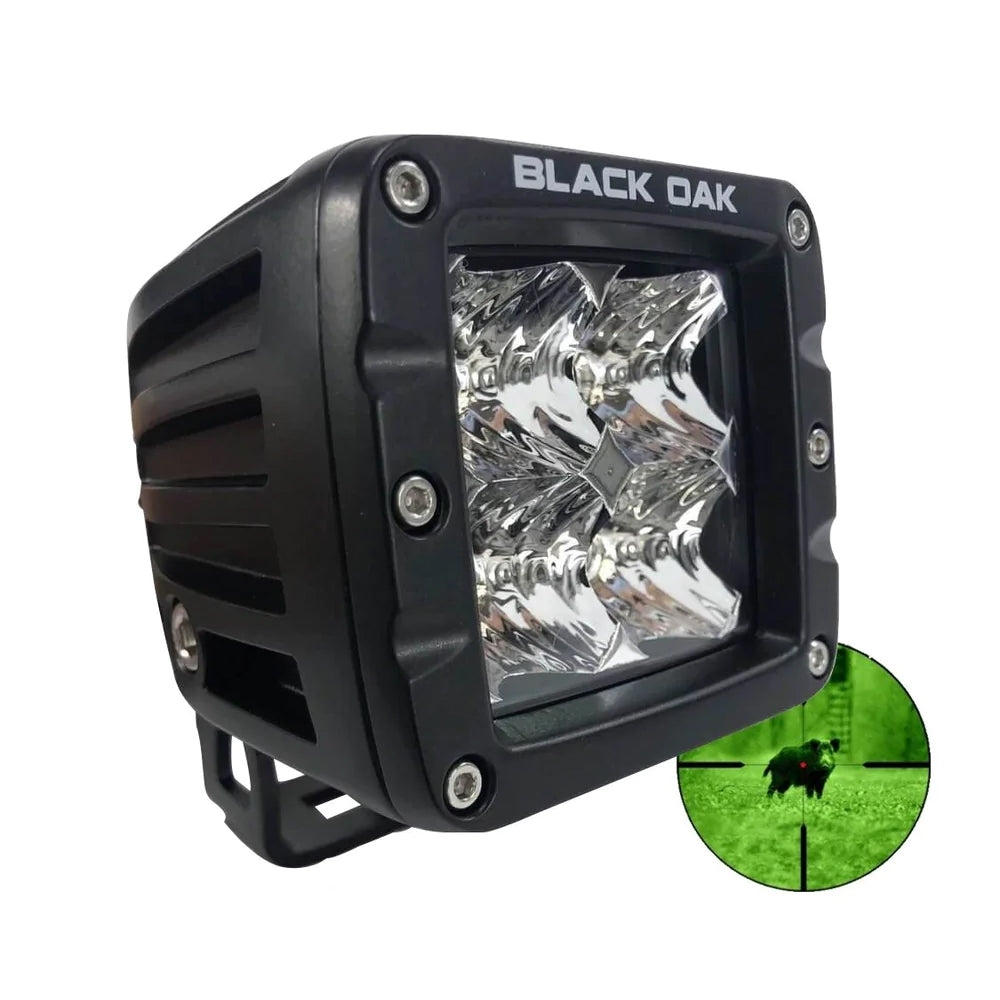 Black Oak Pro Series Infrared 2" 850nm Flood Pod Light - Black OutdoorUp