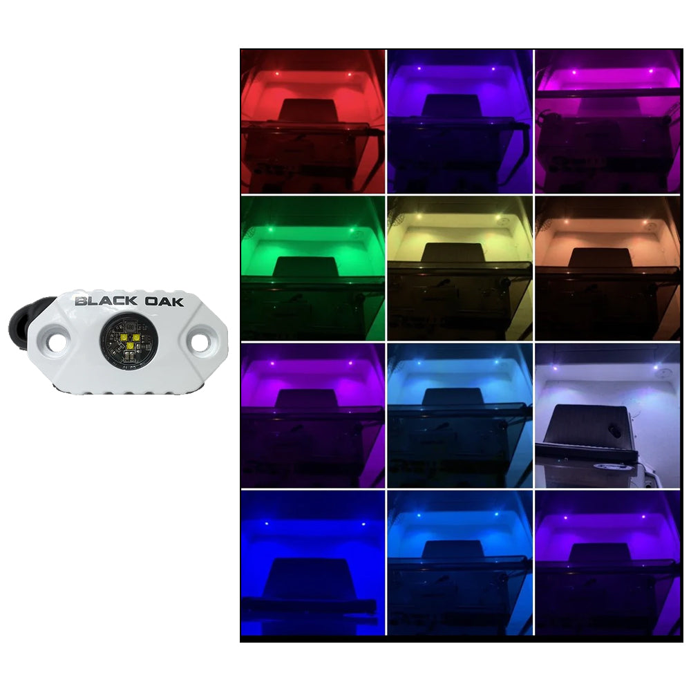 Black Oak Rock Accent Light - RGB - White Housing OutdoorUp