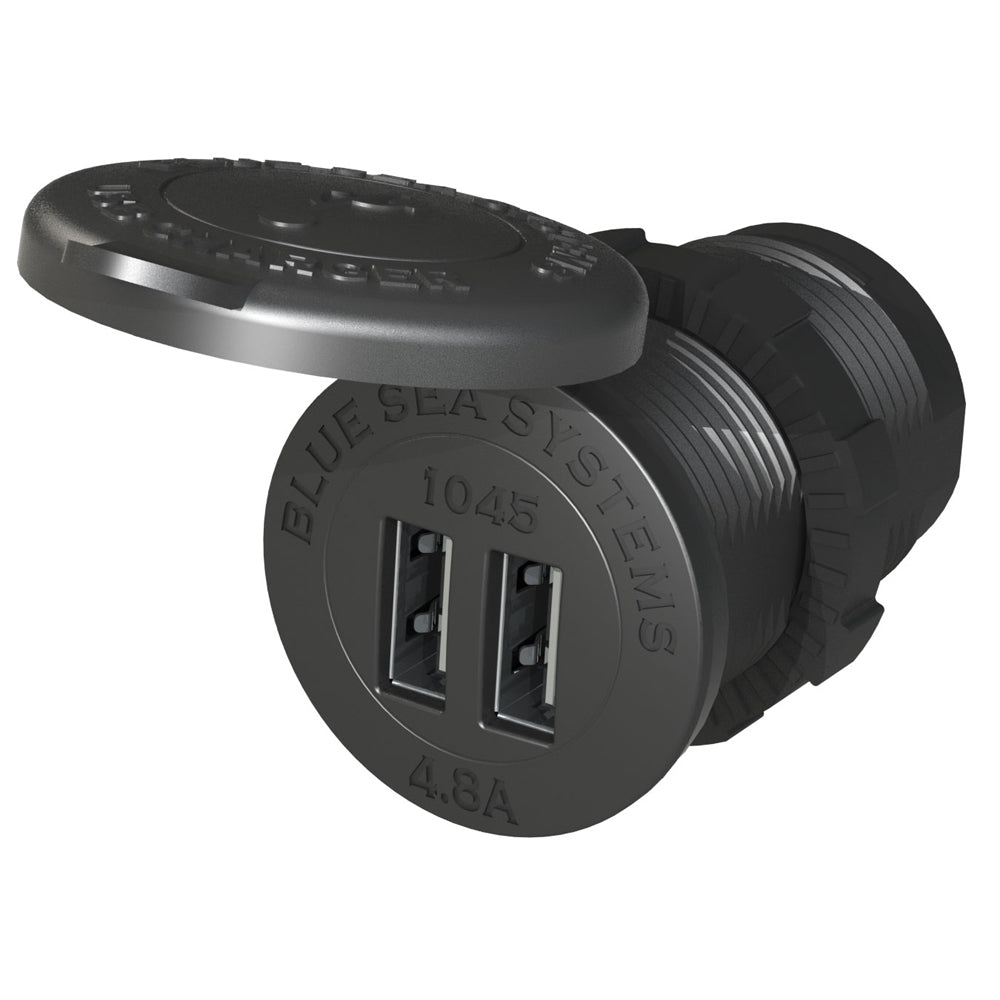 Blue Sea 1045 12/24V Dual USB Charger - 1-1/8" Socket Mount OutdoorUp