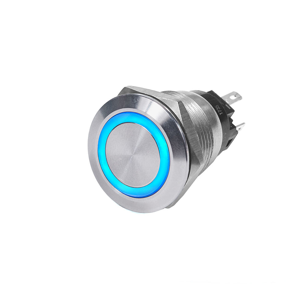 Blue Sea 4160 SS Push Button Switch - Off-On - Blue - 10A OutdoorUp