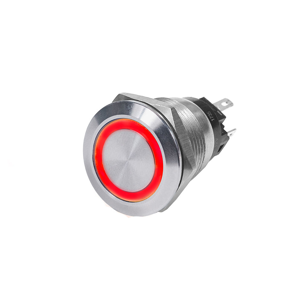 Blue Sea 4162 SS Push Button Switch - Off-On - Red - 10A OutdoorUp