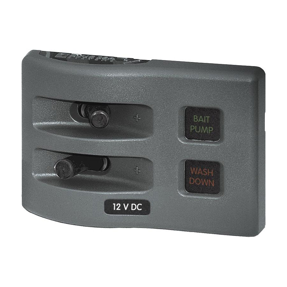 Blue Sea 4302 WeatherDeck Water Resistant Fuse Panel - 2 Position - Grey OutdoorUp