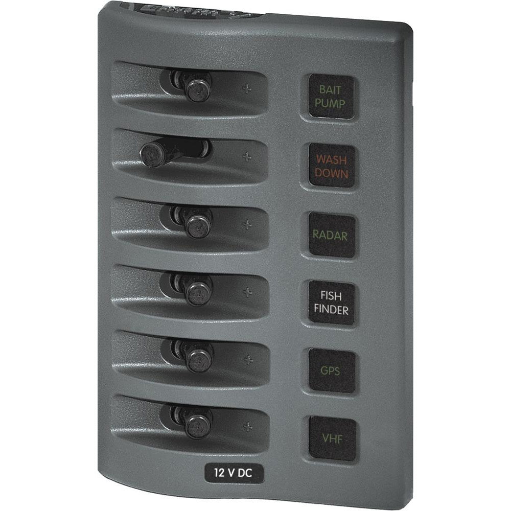 Blue Sea 4306 WeatherDeck Water Resistant Fuse Panel - 6 Position - Grey OutdoorUp