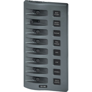 Blue Sea 4309 WeatherDeck 12V DC Waterproof Switch Panel - 8 Position OutdoorUp