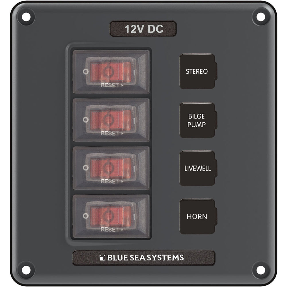 Blue Sea 4320 Circuit Breaker Switch Panel 4 Position - Gray OutdoorUp