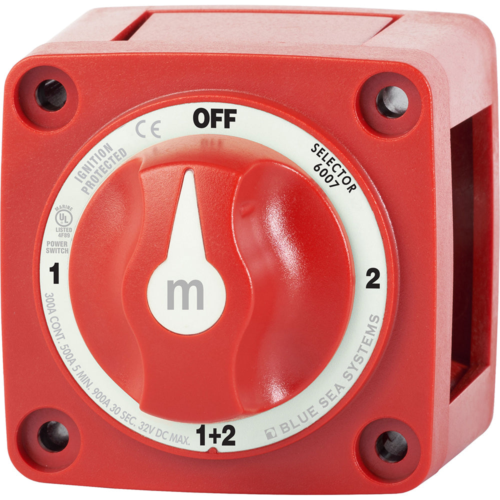 Blue Sea 6007 m-Series (Mini) Battery Switch Selector Four Position Red OutdoorUp