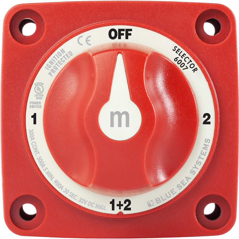 Blue Sea 6007 m-Series (Mini) Battery Switch Selector Four Position Red OutdoorUp