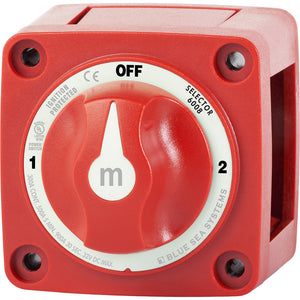 Blue Sea 6008 M-Series Battery Switch 3 Position - Red OutdoorUp