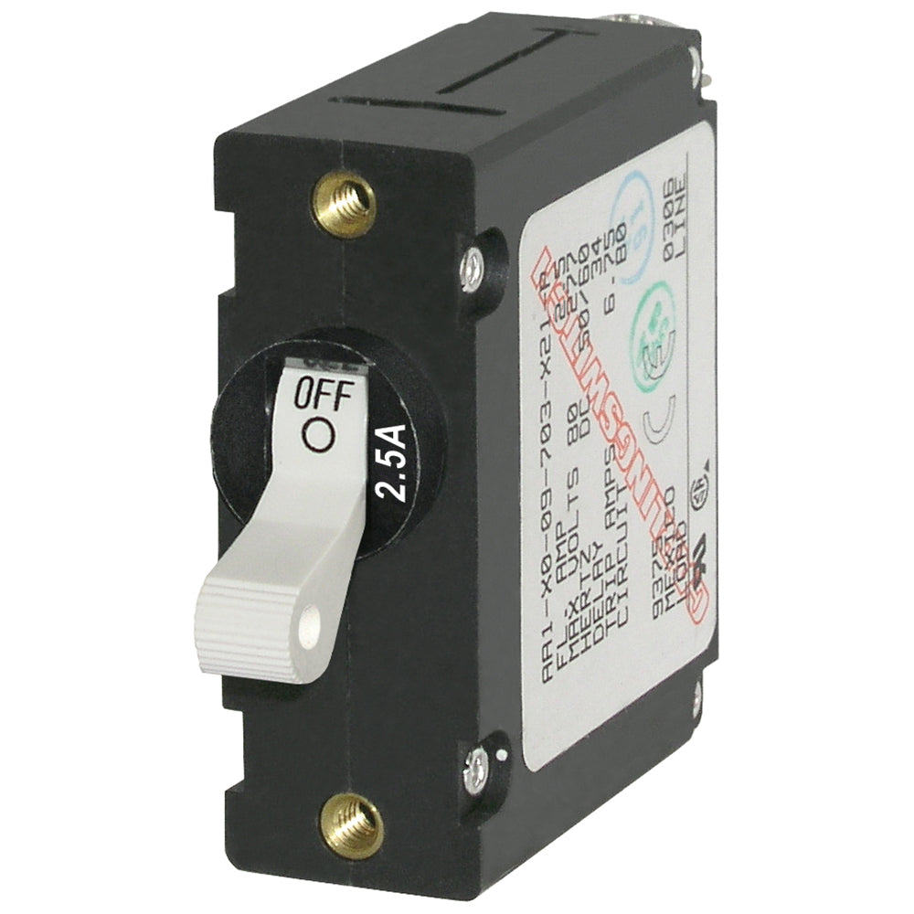 Blue Sea 7197 A-Series White Toggle Circuit Breaker - Single Pole 2.5A OutdoorUp